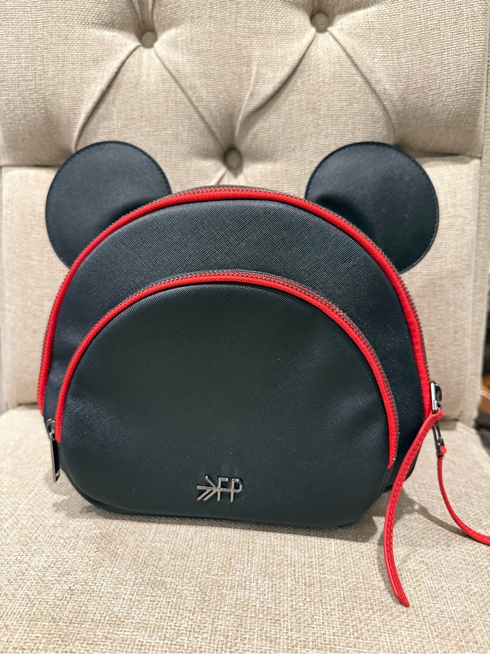 Freshly Picked Black and Red Mickey Ear Baby Crossbody Bag